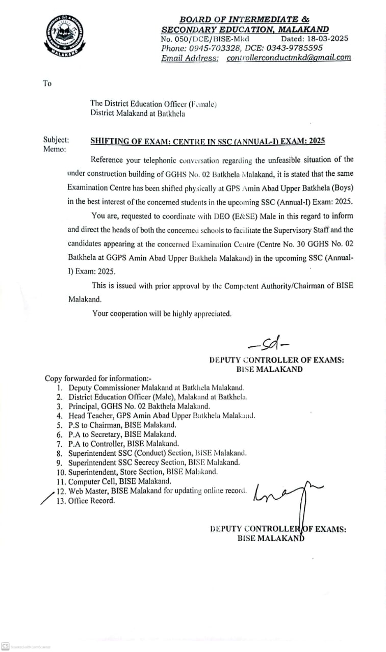 SHIFTING OS EXAM CENTERS